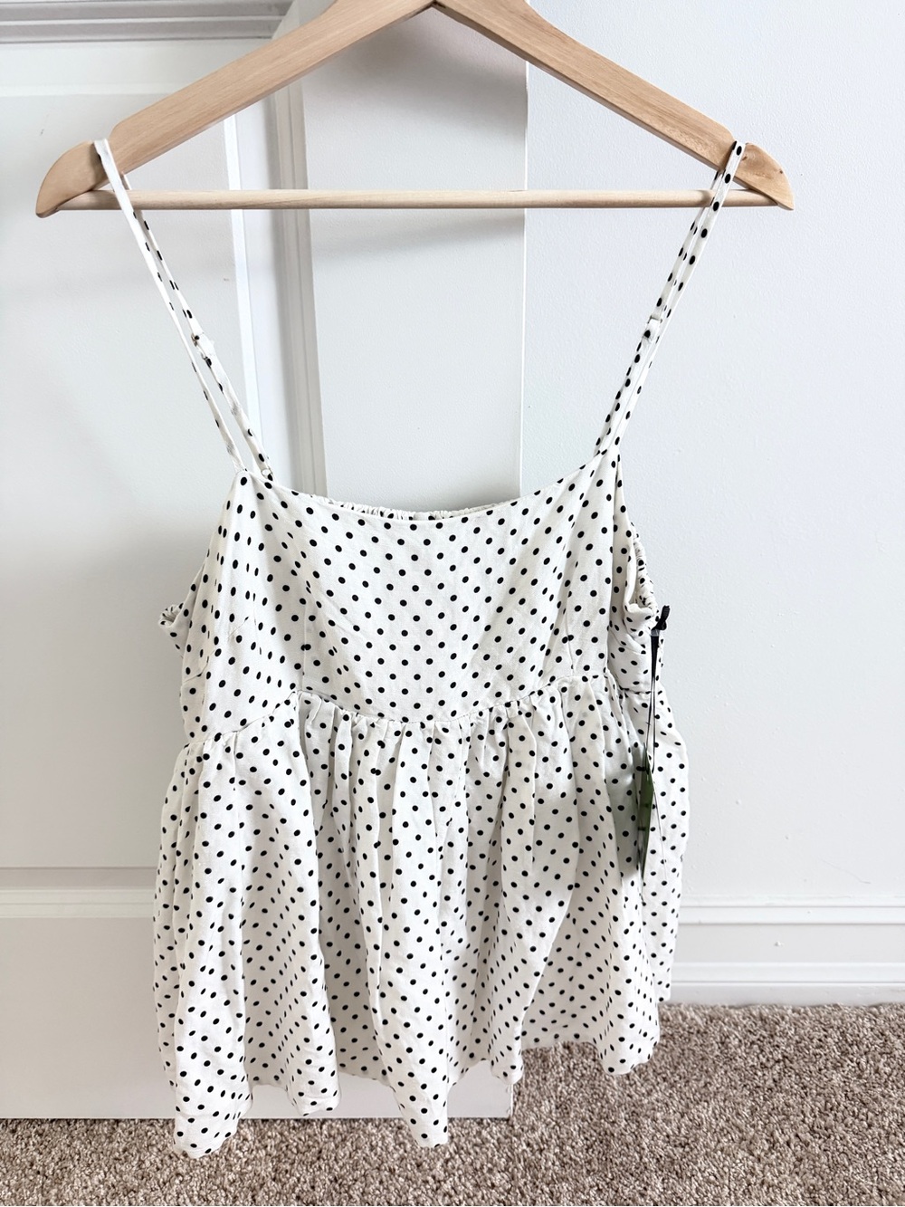 KATE SPADE TARGET LADIE'S LINEN BLENT POLKA DOT TANK TOP SHIRT size M